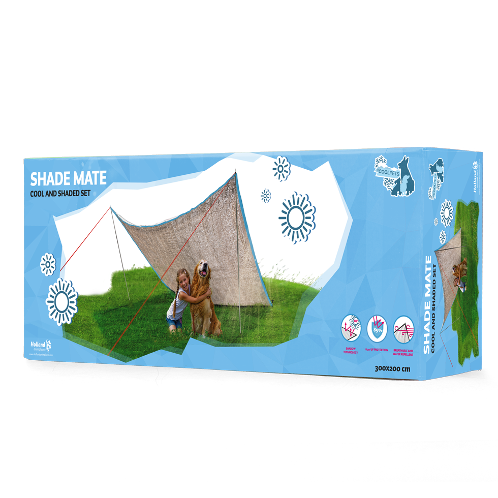 Toile d'ombrage pour chien (2.83m x 2.12m) - Coolpets Shade Mate