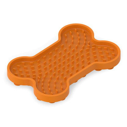 Tapis de léchage en forme d'Os Orange - AFP Bone Appetit