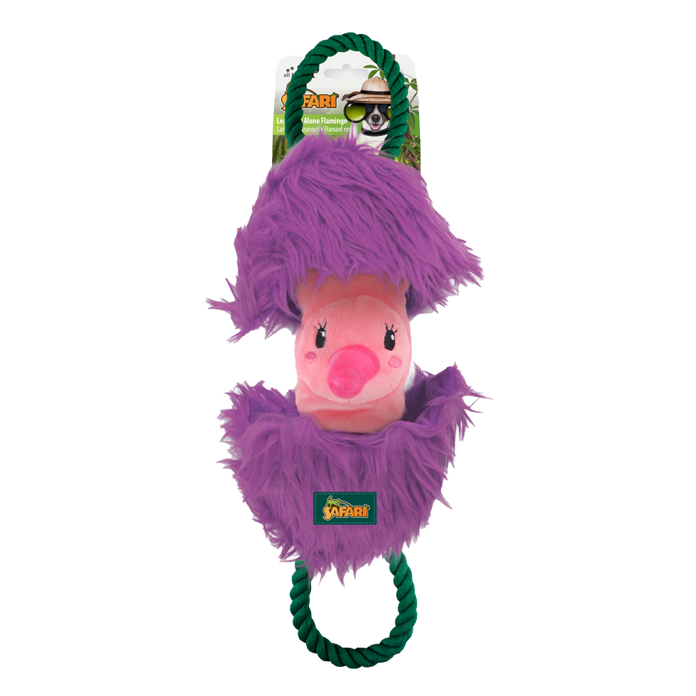 Peluche avec corde pour chien - Safari Flamingo