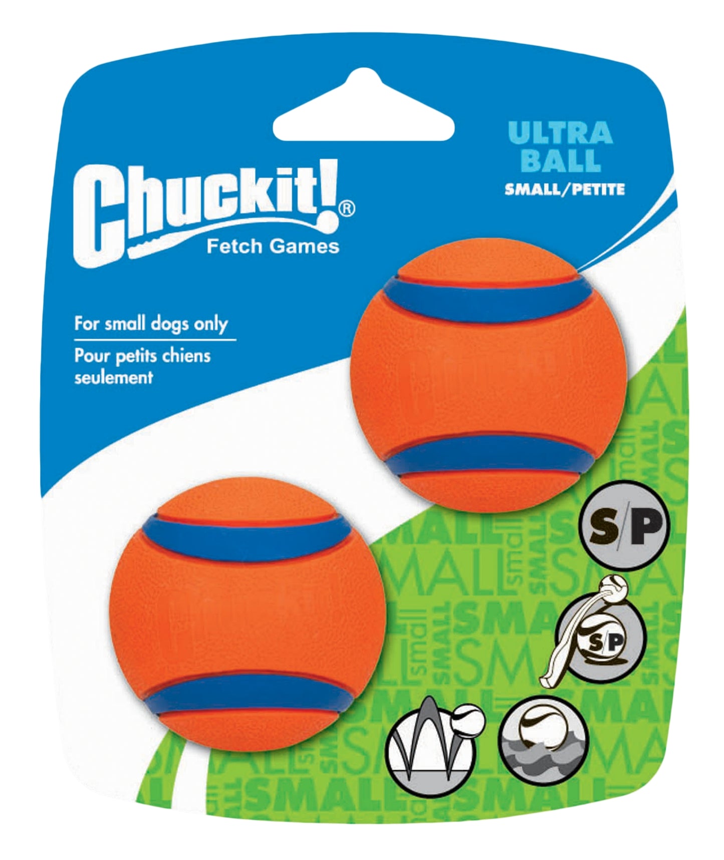 Balle ultra résistante pour chien - Chuckit Ultra Ball Small pack de 2