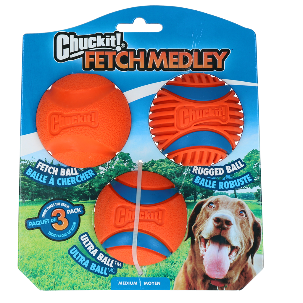 Chuckit - Lot de 3 balles Fetch en Caoutchouc