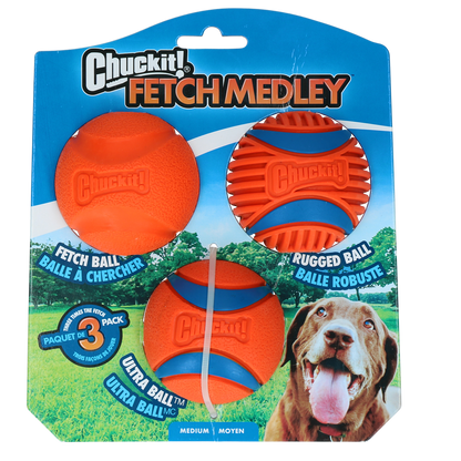 Chuckit - Lot de 3 balles Fetch en Caoutchouc