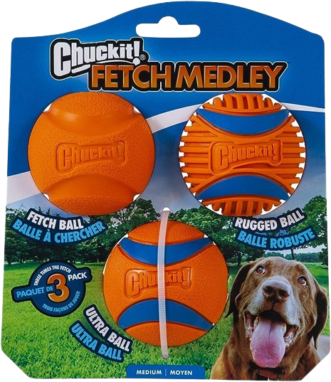 Chuckit Fetch Medley - Lot de 3 balles chuckit