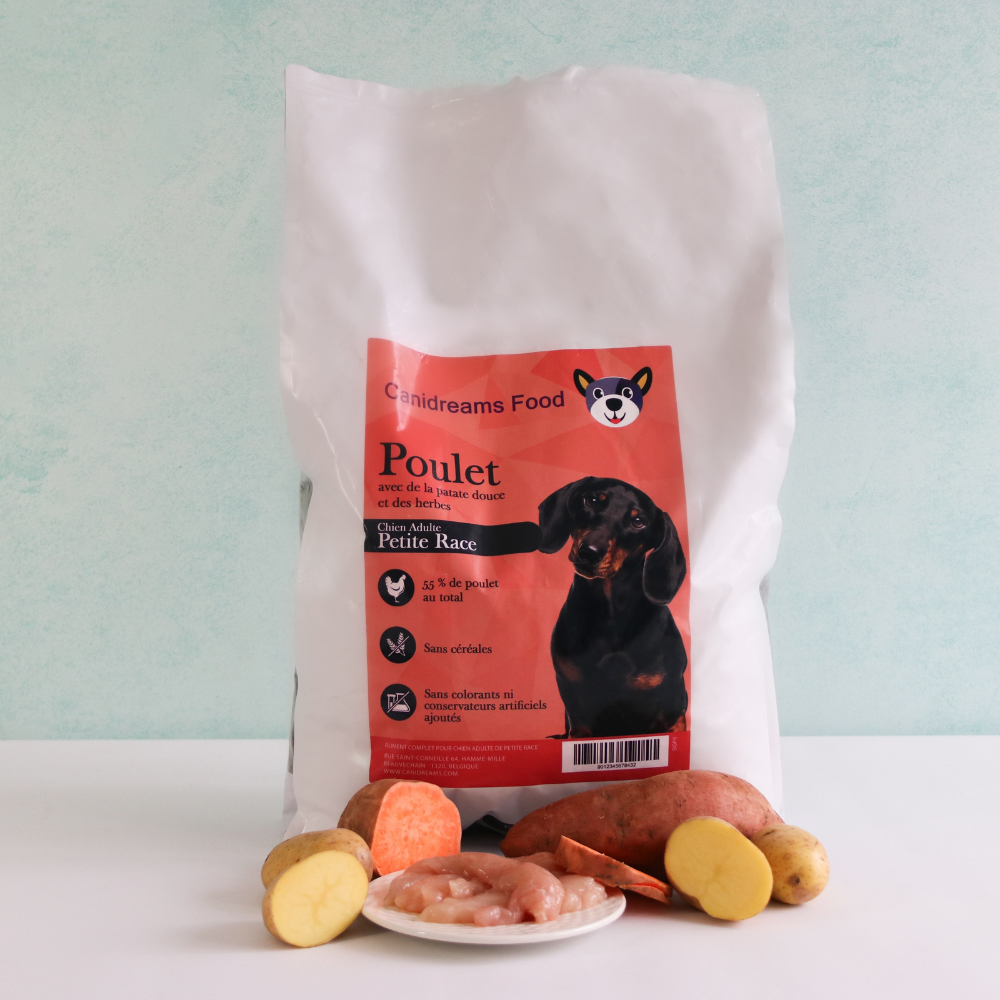 Croquettes sans céréales pour chien Canidreams Food Petite race Poulet - Formule Premium