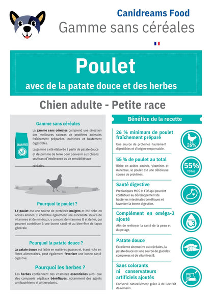 Canidreams Food Petite race - Poulet (Sans céréales)