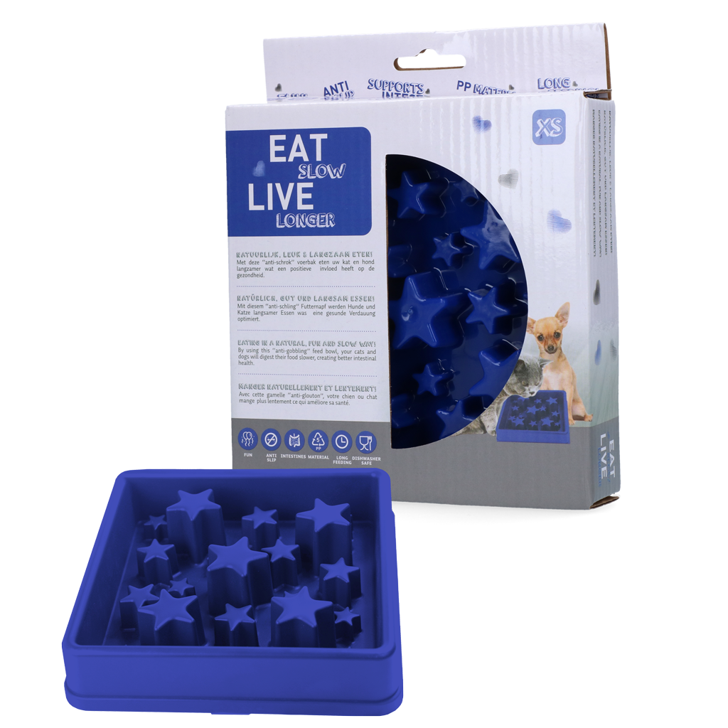 Bol Anti-glouton Étoile XS - Eat Slow Live Longer Bleu