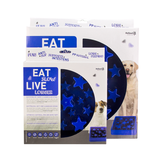 Bol Anti-glouton Étoile L - Eat Slow Live Longer Bleu