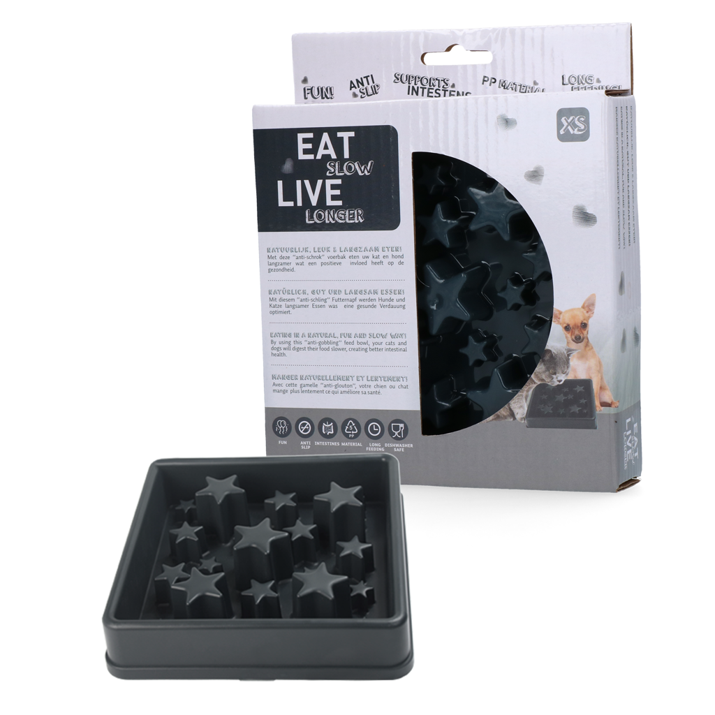 Bol Anti-glouton Étoile XS - Eat Slow Live Longer Gris