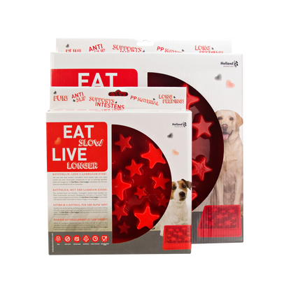 Bol Anti-glouton Étoile S - Eat Slow Live Longer Rouge