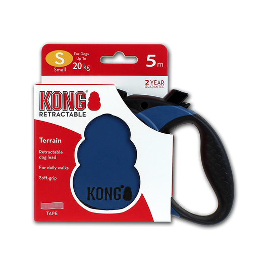 Kong Laisse rétractable Bleu (S) - Pour chien Jusqu'à 20Kg