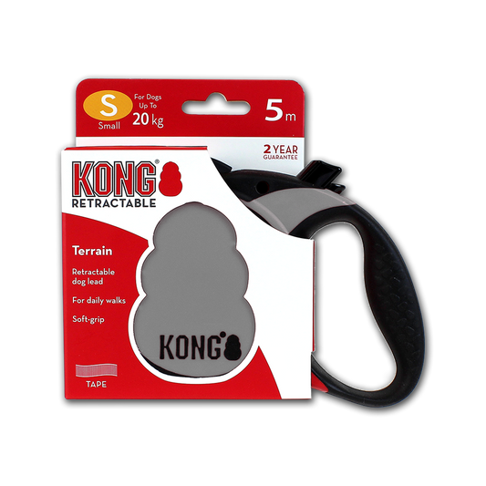 Kong Laisse rétractable Gris (S) - Pour chien Jusqu'à 20Kg