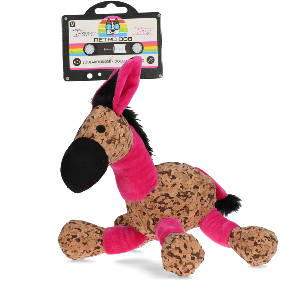 Retro Dog - Peluche pour chien Âne Rose