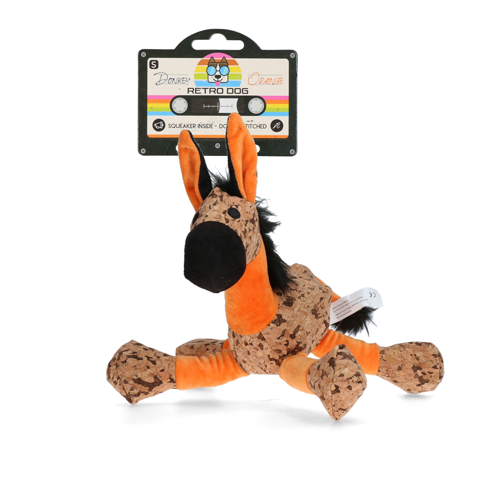 Retro Dog - Peluche pour chien Âne Orange